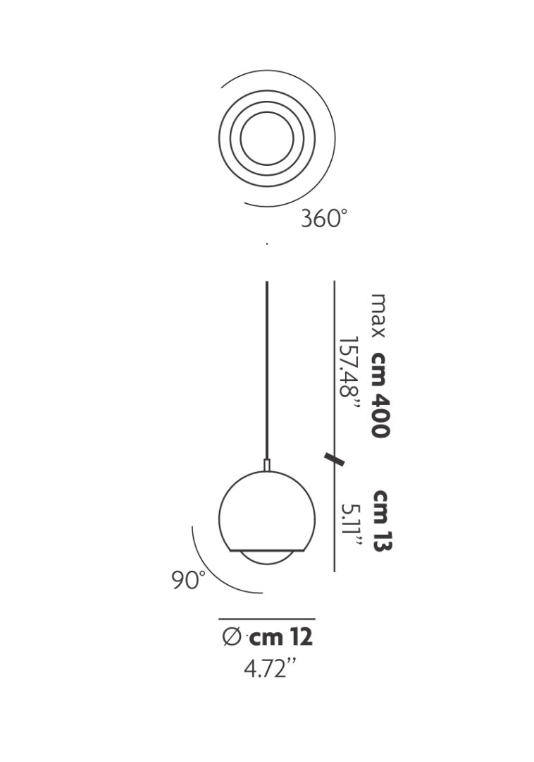 Stregtegning af Spider pendel studia italia design