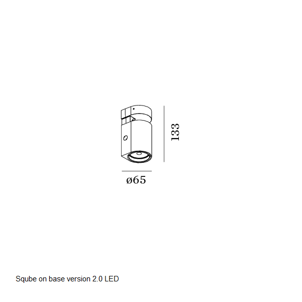 Stregtegning Sqube on base 1 loftlampe Wever & Ducré 2.0 LED