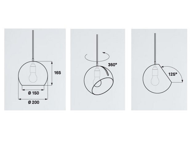 stregtegning af Tilt Globe pendel fra Nyta