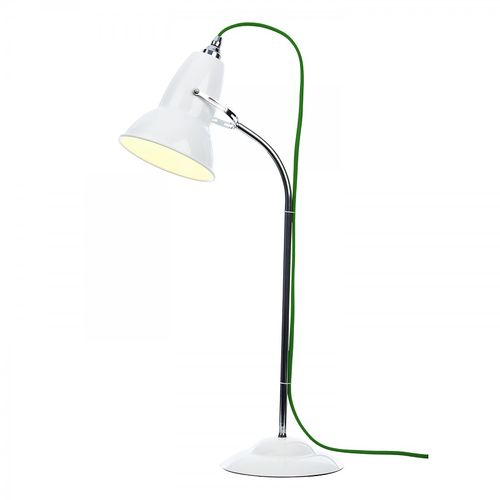 Duo hvid m. grøn ledn anglepoise bordlampe